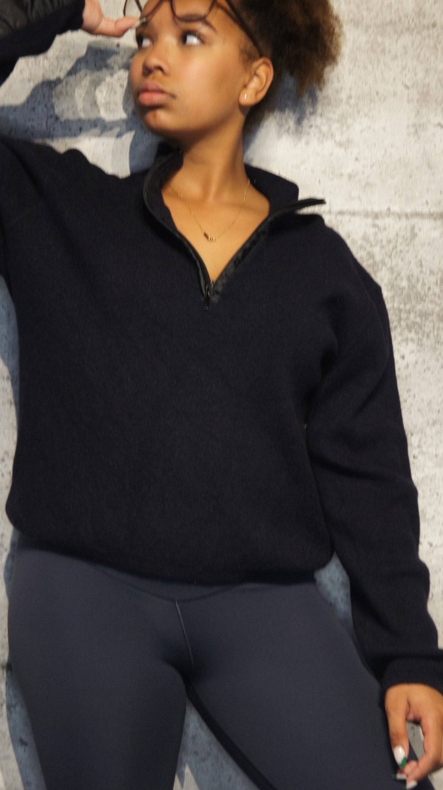 Sweat à zip sur col Storing